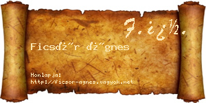 Ficsór Ágnes névjegykártya