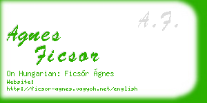 agnes ficsor business card