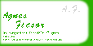 agnes ficsor business card